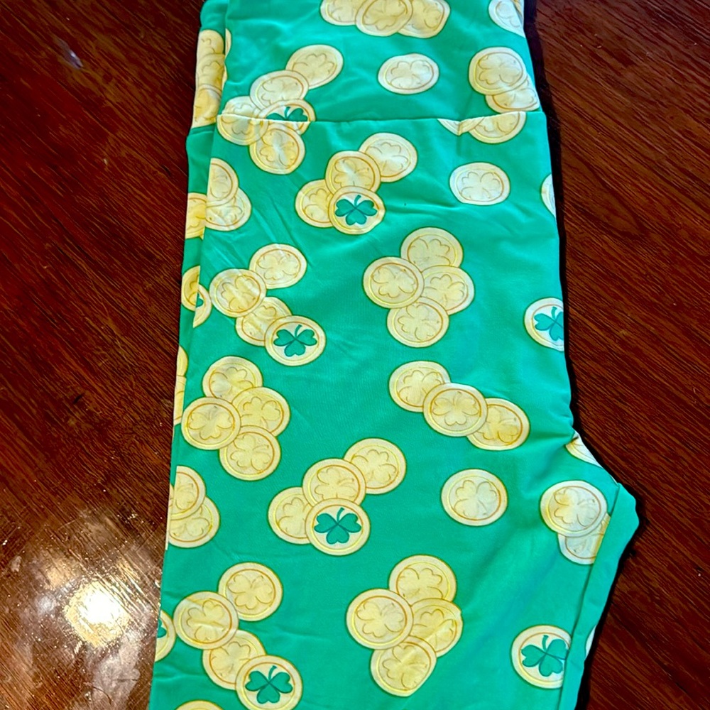 LuLaRoe Green Coins Leggings
